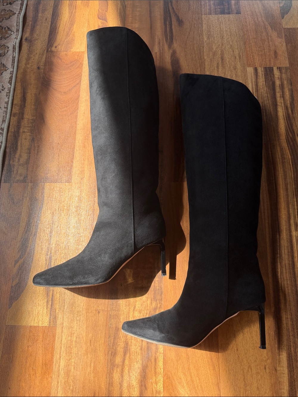 Dear Frances Black Suede Over-the-Knee Stiletto Boots